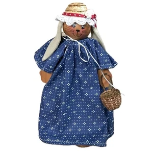 Figura de madera de conejito de campo decoración dama conejo granja rústico casa de campo encanto - Imagen 1 de 8