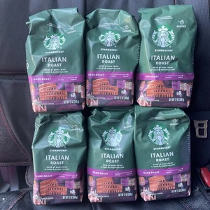 6 Bag 12oz Starbucks Italian Roast Ground Coffee DARK - Picture 1 of 6