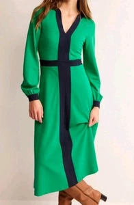 Boden Colourblock Ponte Midikleid Damengröße 14 lang marineblau und grün " - Bild 1 von 16