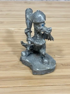 RARE Vintage 1991 Rawcliffe Pewter THE KID Dragon Figurine Baseball Bat Sedlow - Picture 1 of 5