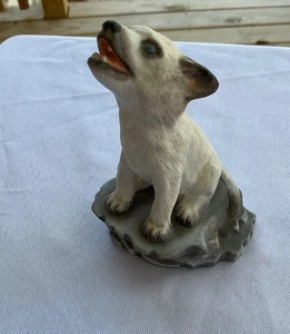 Figura Gorham Wolf Pup Serenata Ártica porcelana fina 1993 Wolves Howling - Imagen 1 de 6
