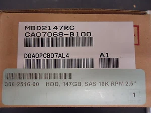 UNIDAD DE DISCO DURO MBD2147RC FUJITSU 146GB 10K SAS 2.5" ¡TOTALMENTE NUEVA! - Imagen 1 de 3