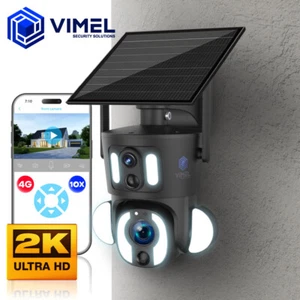 4G Solar Security Camera Optical Zoom 10X ULTRA HD 2K Dual Lens Human Detection - Picture 1 of 19