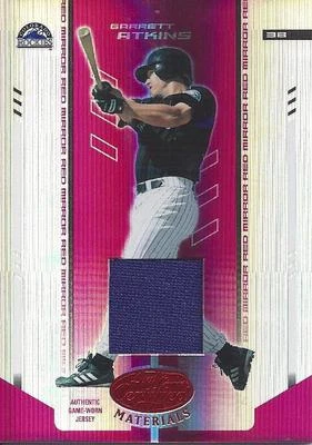 2004 Leaf Certified Materials Mirror FabricRed Garrett Atkins 66 Rockies 196/250 - Image 1 of 2