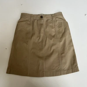 L.L. Bean Damen beige khaki A-Linie Freizeitrock Größe 10 Petite Preppy Strand - Bild 1 von 5
