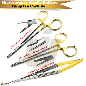 Dental Surgical Micro TC Needle Holders Oral Surgery Suturing Forceps 14cm - Picture 1 of 4