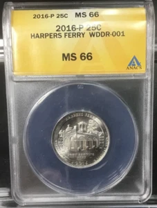 2016 P Doubled Die Reverse, WDDR-001 Harpers Ferry Quarter MS-66 ~ DOUBLE WINDOW - Picture 1 of 9