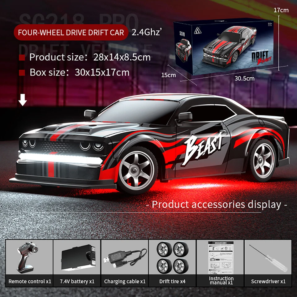 ZLL SG218 PRO RC Drift Vehicle 2.4Ghz Sports Car Scale 1:16  Remote Control Car - Image 1 of 4