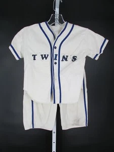 Twins Children's Vintage White/Navy Embroidered Baseball Outfit Shirt/Pant SZ 5 - Picture 1 of 5