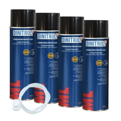DINITROL ML RUST PROOFING CAVITY WAX PENETRATOR 500ml 4x AEROSOL + EXTENSION