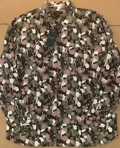 NWT $160 Ted Baker London Poplar Abstract Floral Button Front Shirt Size 6 / XL - Picture 1 of 5