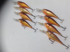 8 Rapala Shad Rap SR-7 Crankbait Fishing Lures, Tackle Lot