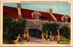 Postcard D'Armes South Barracks Fort Ticonderoga New York NY Posted 1945 - Picture 1 of 2