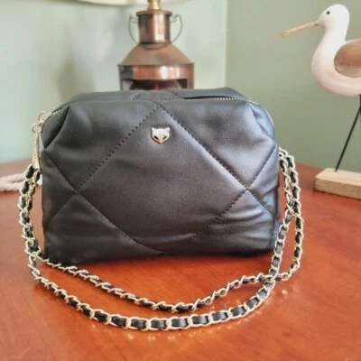 Foxer Black Quilted Leather Convertible Strap Shoulder Bag - Image 1 of 4