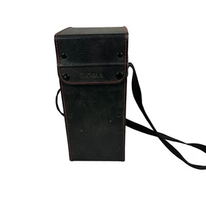 Vintage Sigma Camera Lens Case Black Leather Strap - Picture 1 of 7