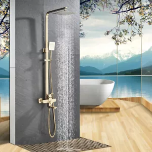 Bathroom Rainfall Wall Mounted Shower Faucet System Set Tub W/Hand Spray - Bild 1 von 28