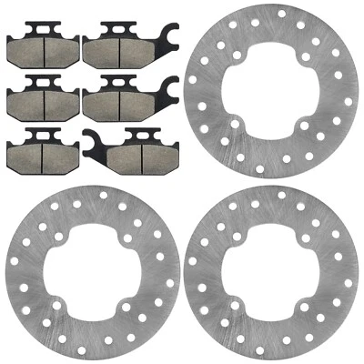 3 rotores de disco de freno delanteros y traseros con pastillas para Can-Am Outlander 400 2x4 2004-2005 Foto 1 de 4