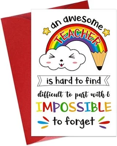 Teacher Thank You Card Teacher Appreciation Day Card Graduation Gifts for Teache - Picture 1 of 7