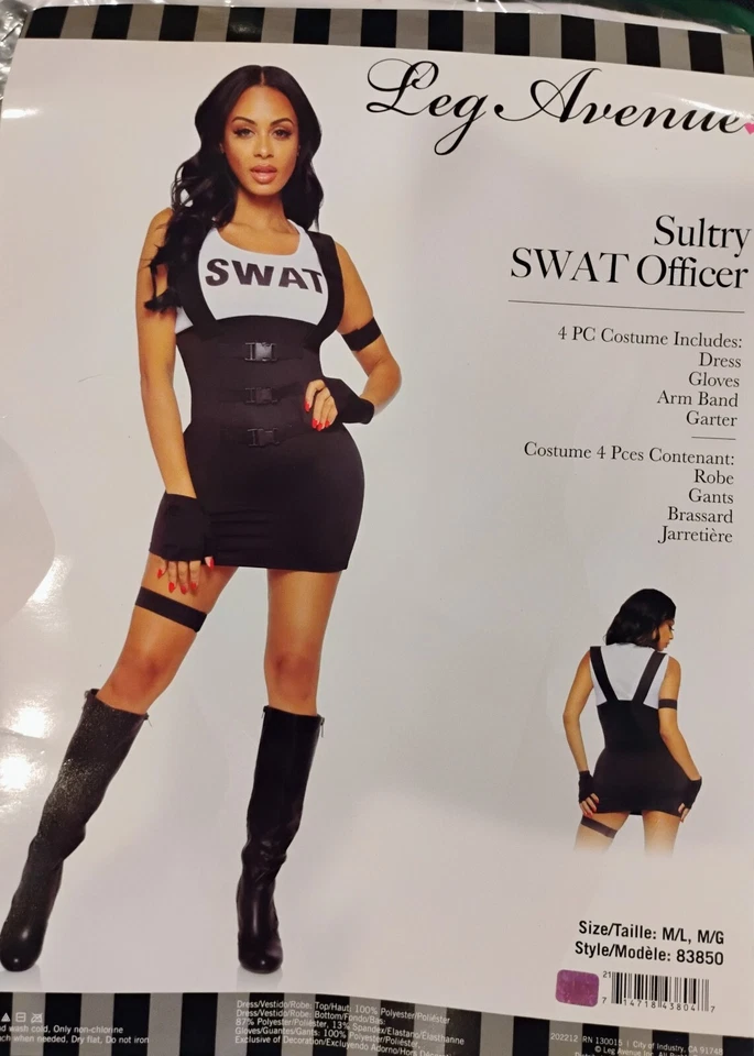 Oficial SWAT sensual: vestido, guantes, banda para el brazo y liga (M-L) Foto 1 de 1