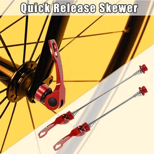 1 Pair Front Rear Bicycle Quick Release Axles Skewers Wheel Hub Red for MTB - Picture 1 of 8