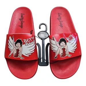 Betty Boop Women's Officially Licensed Red Angel Wings Slide Sandals NWT - Picture 1 of 3