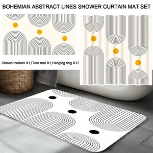 2 Pcs Shower Curtain Set Enduring Bathroom Shower Curtain Set Shower TubHz - Picture 1 of 22