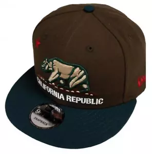 New Era California Republic Walnut Verde Oscuro Snapback Cap 9Fifty 950 Limitado - Imagen 1 de 2