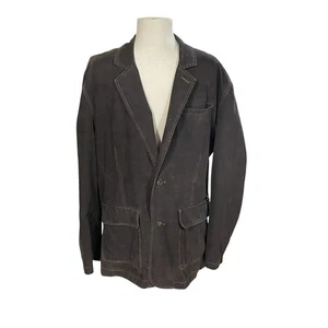 Tommy Bahama Cotton Blend Denim Blazer Jacket Size Large Brown Sports Coat - Picture 1 of 13