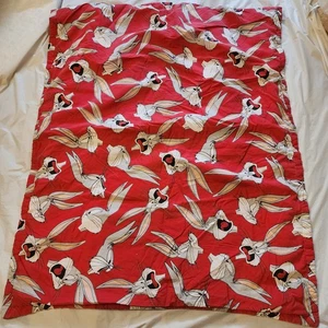 Manta roja de algodón Bugs Bunny Looney Tunes bebé niño hecha a mano  - Imagen 1 de 4