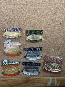 1997 NFL Stadium Pins Lot 7 Cowboys Dolphins Packers Vikings 49ers Pro Player - Picture 1 of 5