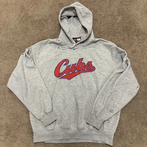 Vintage Nike Chicago Cubs Centre Swoosh Embroidered Hoodie Grey Mens Large Y2K - Picture 1 of 9