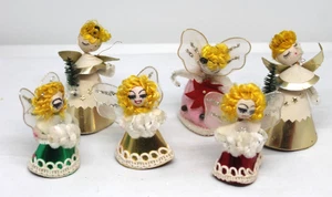 Vintage Angel Choir Ornamenti Natalizi, Cotone Putz Angeli, Glitter Set Misto di 6 - Foto 1 di 10