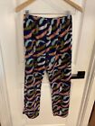 Totally Pink - Elastic Waist Pajama Pants - Feather Pattern - Ladies Size Small