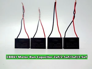 CBB61 450V AC Appliance Motor Run Capacitor with Wire Lead 2uF/2.5uf/3.0uf/3.5uf - Picture 1 of 14