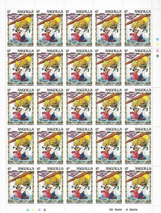 Walt Disney 7 Bogen 175 Briefmarken Anguilla 1983 Dickens Weihnachtsgeschichten unbenutzt - Bild 1 von 6