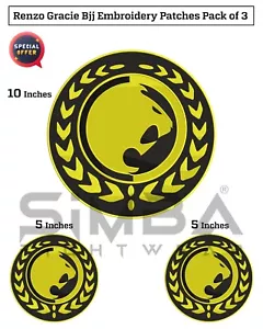 BJJ Gracie Embroidery Patches BJJ Gi Embroidery Patches Renzo BJJ Gi Patches - Picture 1 of 8