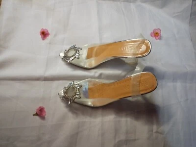 Tacones de aguja 7/9 CM punta puntiaguda transparente ropa informal talla AU 10 11 12 13 14 15 16 Foto 1 de 4