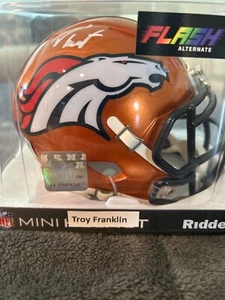 TROY FRANKLIN Signed NFL DENVER BRONCOS FLASH Mini Helmet Rookie WR BAS - Picture 1 of 2