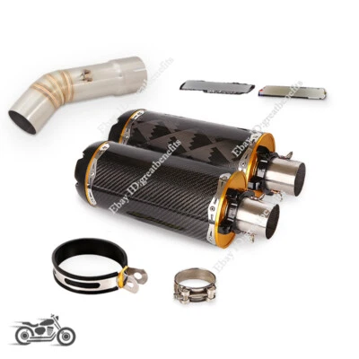 Tubo de escape de enlace medio silenciador de fibra de carbono escape deslizable para Yamaha FZ8 FZ8N Foto 1 de 4