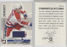 2006 In the Game-Used International Ice Signature Series Jersey Pat LaFontaine