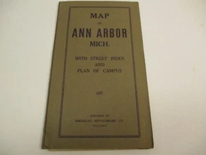 Vintace c1950s Ann Arbor Michigan Pocket Map Fold Up Travel Street Index U of M - Picture 1 of 12