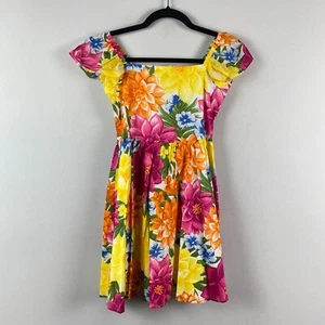 Janie And Jack The Tropicalia Bold Floral Dress Girls Size 10 Yellow Multicolor - Picture 1 of 11