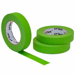 3pk 1" 24mm x 60yd STIKK Green Painters Masking Tape 14 Day Easy Removal - Picture 1 of 5
