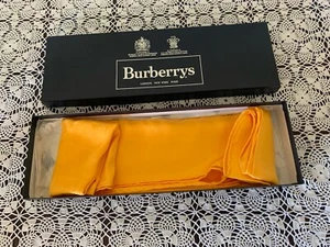 BURBERRY Yellow Gold All Over Print 100% Silk Scarf 33x34 - Picture 1 of 14