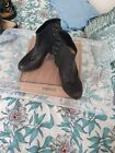 Office black leather boots with studded heels  Size 6