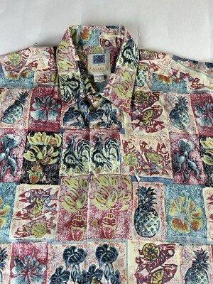 Гавайская рубашка мужская Avi Collection от Kahala большая рыба петух ананас США - Изображение 1 из 4