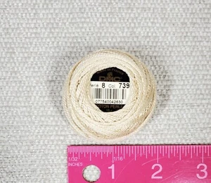 DMC Coton Perle Thread Size 8 # 739 Beige 95 Yard BALL UNUSED Pearl Cotton - Picture 1 of 3