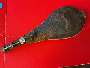 CIVIL WAR AMERICAN FLASK AND CAP CO. 2 1/2 lbs. MUSKET POWDER HORN FLASK - Picture 1 of 12