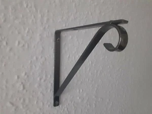 4x Metal Shelf Support Brackets in BLACK. New / Handmade 8" (20cm) x13mm Width. - Picture 1 of 2