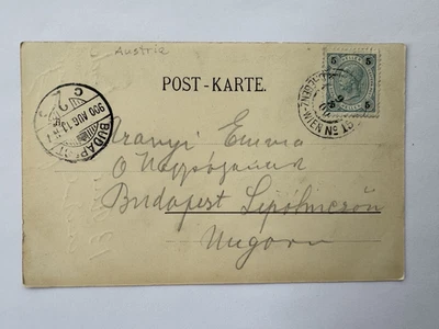 Austria 1900, azul claro 5 Heller, Scott #73, en PC a Budapest, Hungría Foto 1 de 4
